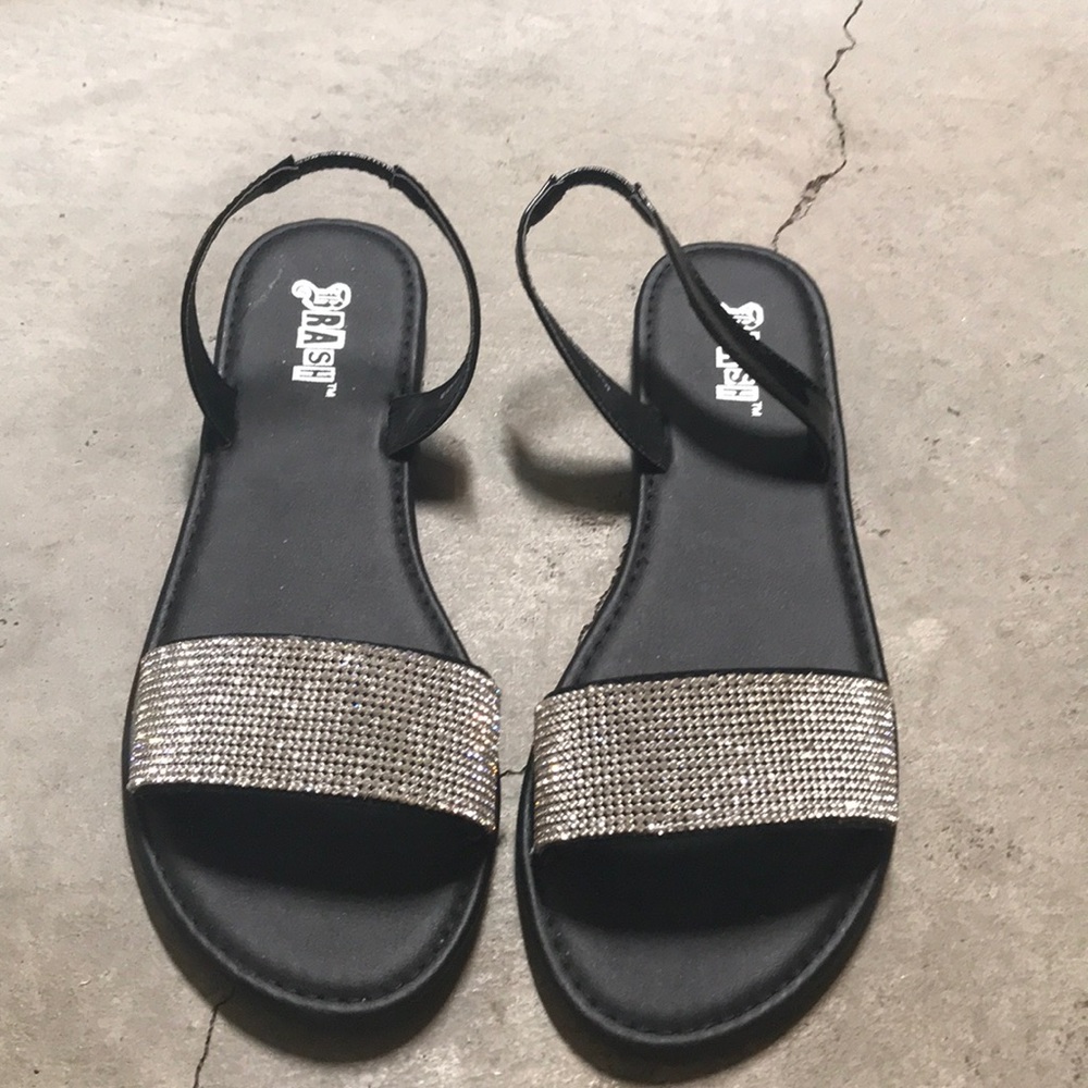 Sparkly black sandals! NEW